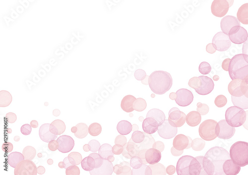 水彩風　春色ドットフレーム3