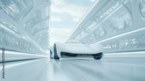 Futuristic Car in Tunnel: A...