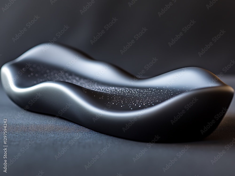 Elegant fluid form with subtle light, evoking modern design aesthetics Elegant fluid form with subtle light, evoking modern design aesthetics