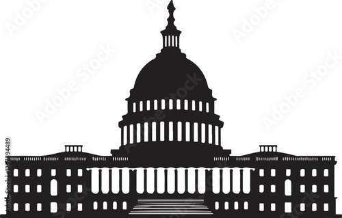 silhouette illustration of the United States Capitol building, united states capitol hill building