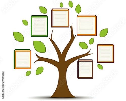 Family tree diagram for records, history