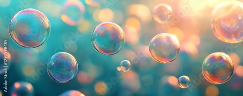 Wallpaper Mural Bubbles dancing in sunlit turquoise waters, Generative AI Torontodigital.ca