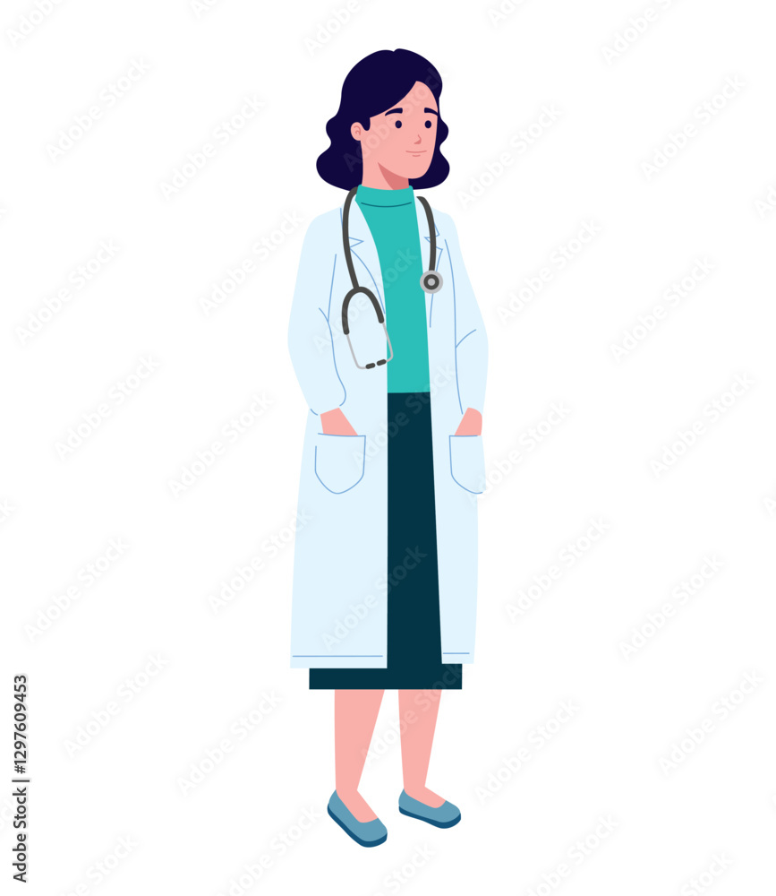 Girl Doctor with Stethoscope Professional Girl Doctor with Stethoscope Professional