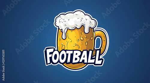 Football concept, drinking beer while watching the game