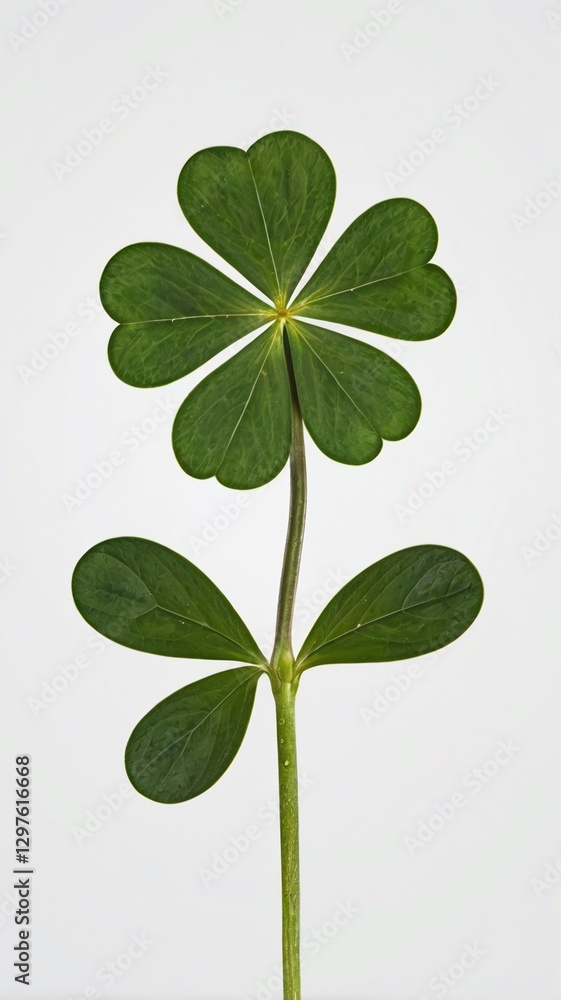 Clover isolated on white background, St. Patrick's Day symbol, clipping path, full depth of field Clover isolated on white background, St. Patrick's Day symbol, clipping path, full depth of field