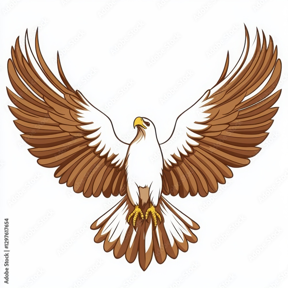 Obraz premium Majestic Eagle with Outstretched Wings and Dynamic Feather Detail