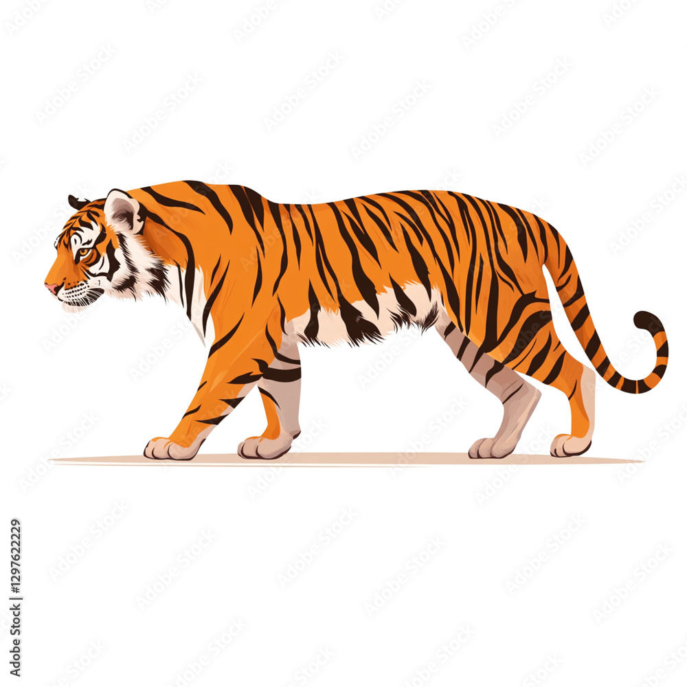 Obraz premium majestic tiger walking gracefully in its natural habitat