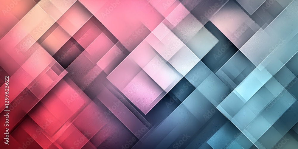 Abstract image showcases overlapping squares with a pink and blue gradient Abstract image showcases overlapping squares with a pink and blue gradient