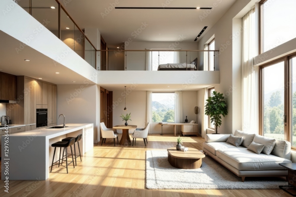 Modern Minimalist Loft Apartment Design with Open Floor Plan and Natural Light Modern Minimalist Loft Apartment Design with Open Floor Plan and Natural Light