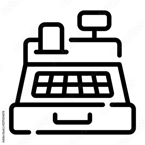 cashier machine Line Icon