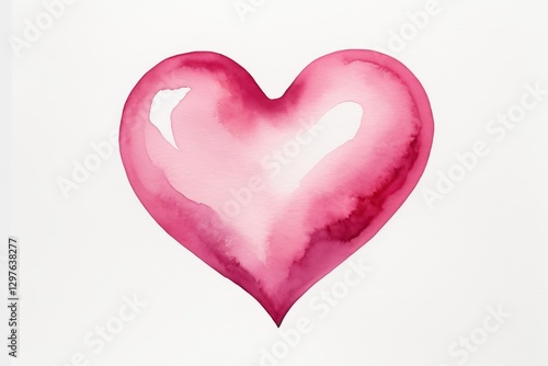 Wallpaper Mural there is a watercolor painting of a pink heart on a white background Torontodigital.ca