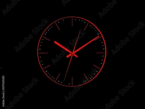 Wallpaper Mural Red Clock on Black Torontodigital.ca