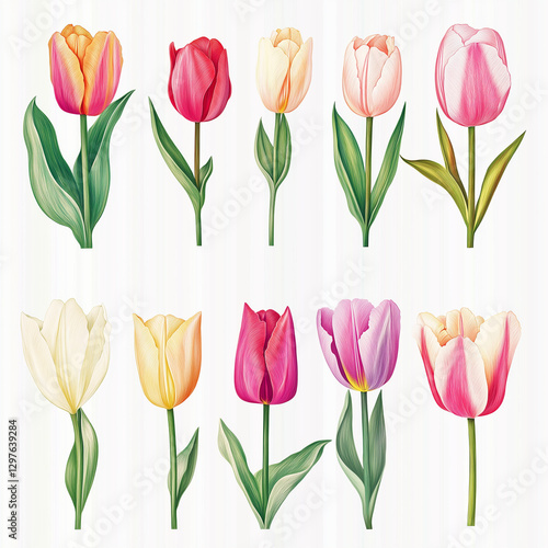 Wallpaper Mural tulip, flower, pink, spring, nature, tulips, flowers, blossom, beauty, purple, garden, bloom, bouquet, flora, plant, floral, petal, color, leaf, field, isolated, beautiful, easter, season, decoration Torontodigital.ca