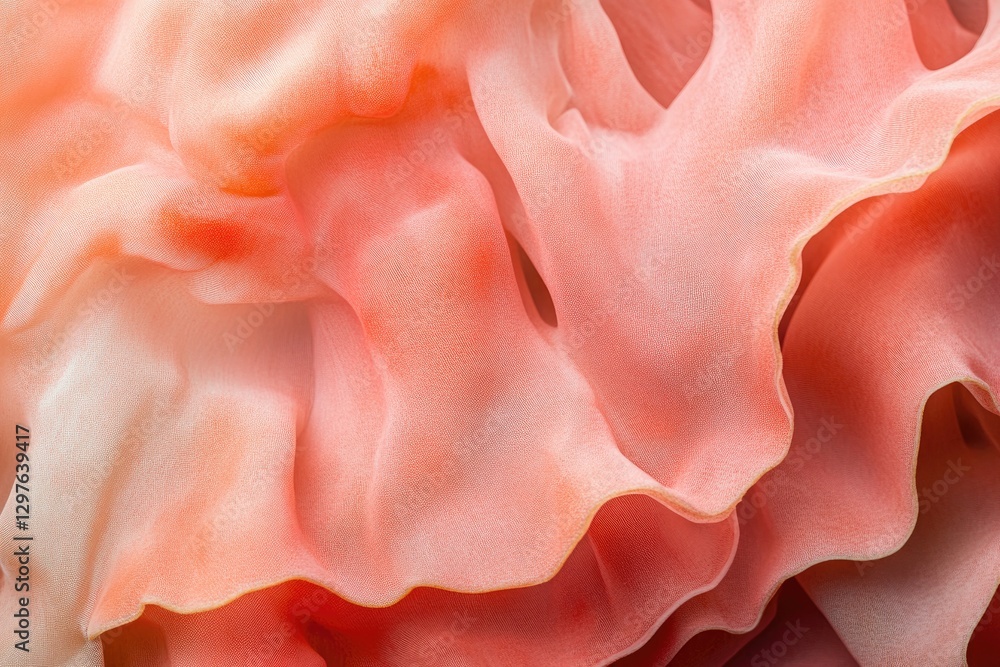 Obraz premium Abstract close up image of delicate pink and orange fabric