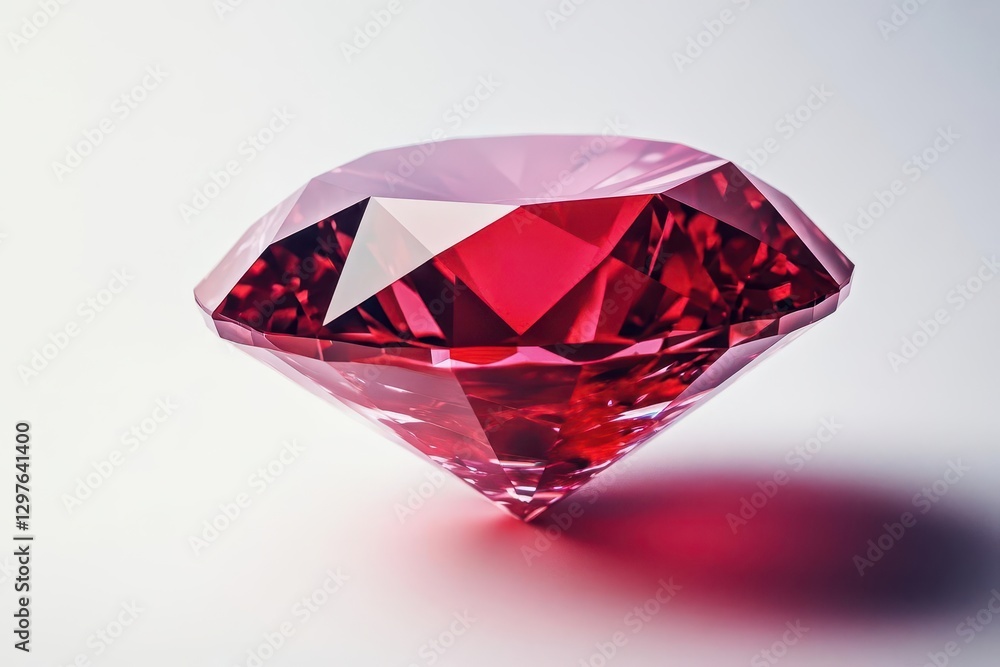 radiant ruby gemstone floating against a crisp white background refracting light in fiery reds and pinks a dazzling display of luxury and allure radiant ruby gemstone floating against a crisp white background refracting light in fiery reds and pinks a dazzling display of luxury and allure