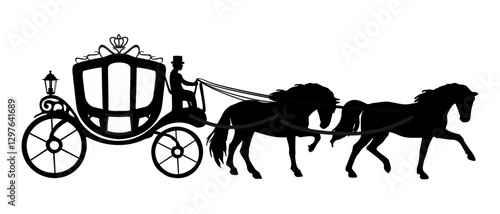 horse and chariot vector