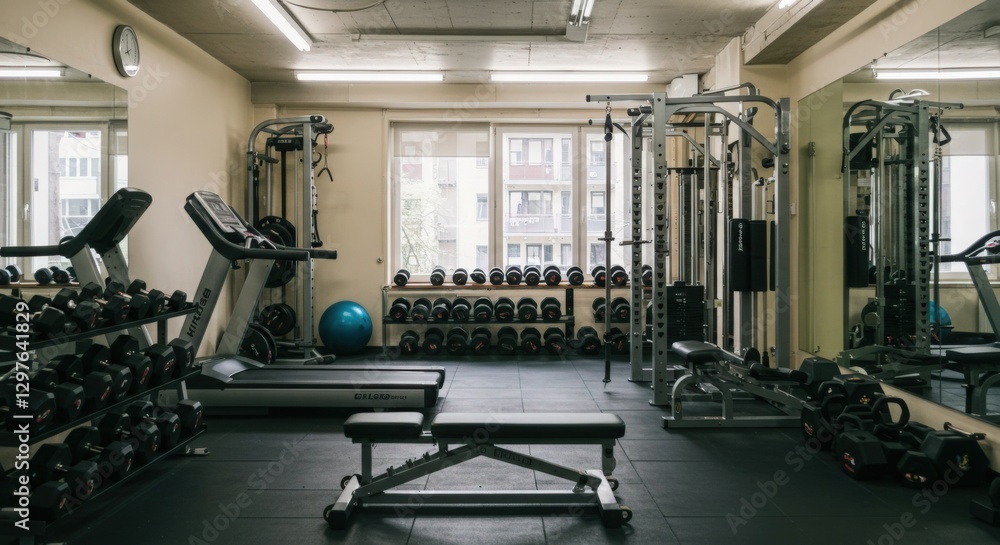 Fototapeta premium vivid eco Gym design Vintage Muji decor