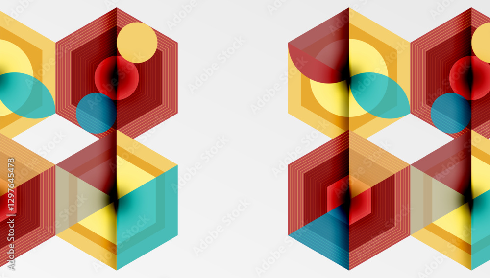 Obraz premium Hexagons design geometric abstract background