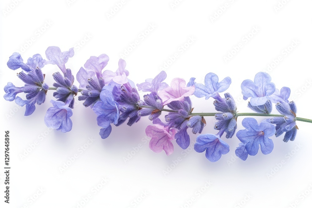 Lavender flowers arranged in a delicate line showcasing their vibrant colors and textures in bright daylight Lavender flowers arranged in a delicate line showcasing their vibrant colors and textures in bright daylight