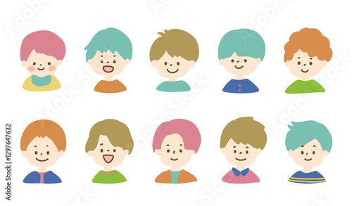 笑顔の男の子のアイコン＿線無し