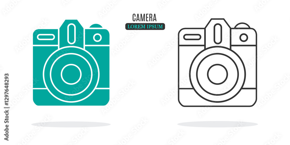 Illustration symbol. Camera abstract illustration design. Stock vector icon.