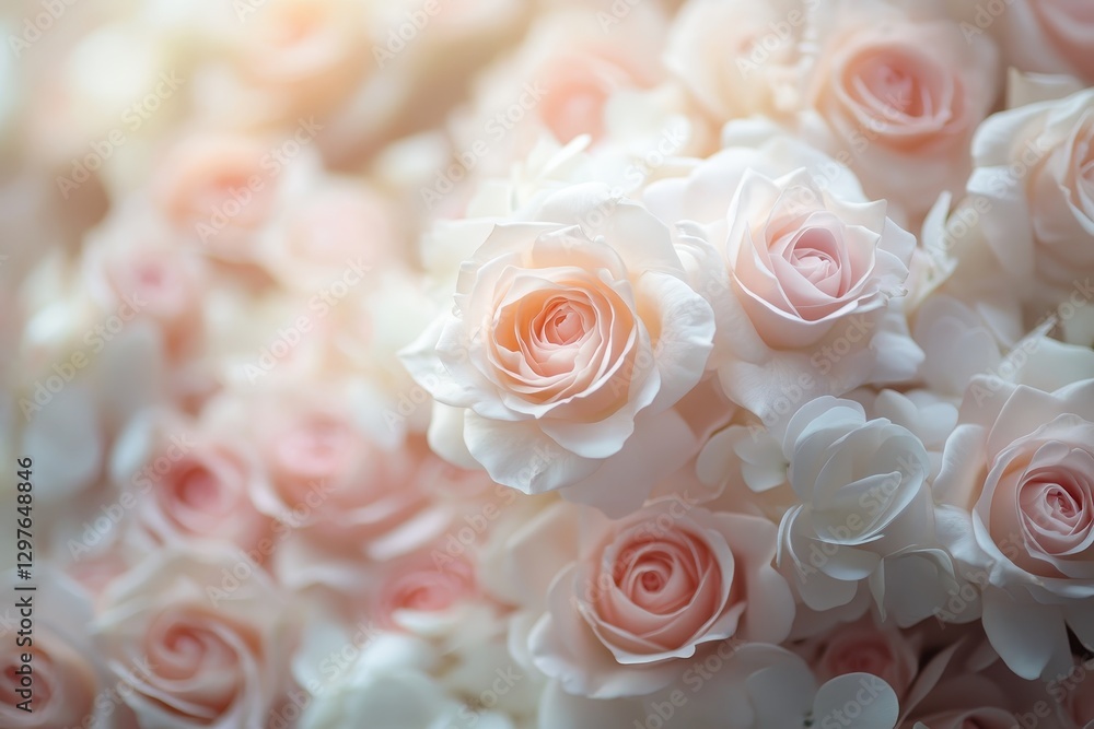Soft pink roses bloom in a serene garden setting during a warm afternoon, showcasing their delicate petals and lush green foliage Soft pink roses bloom in a serene garden setting during a warm afternoon, showcasing their delicate petals and lush green foliage