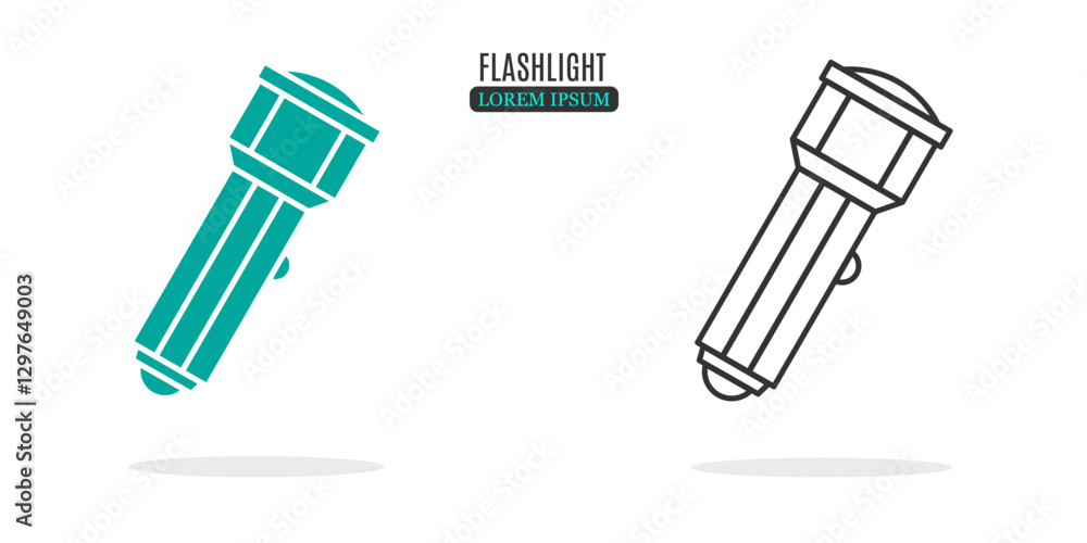 Fototapeta premium Illustration symbol. Flashlight abstract illustration design. Stock vector icon.