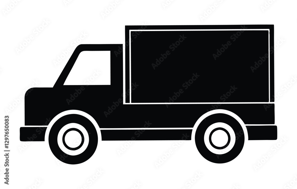 Delivery Truck Silhouette Vector Illustration Delivery Truck Silhouette Vector Illustration