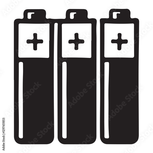 Battery Vector Illustration Stacked for Power, Energy and Rechargeable Sources