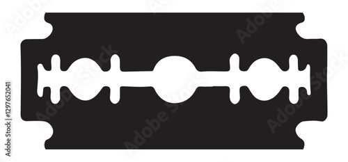 Sharp Razor Blade Silhouette Vector Illustration for Cutting Needs