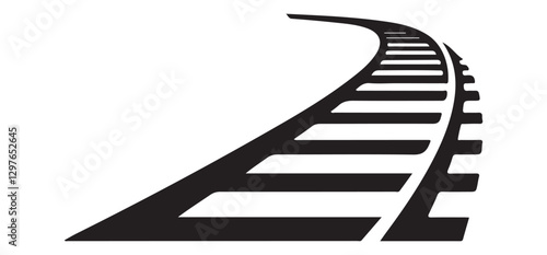 Curved Railroad Illustration Vector Image for Transportation Design