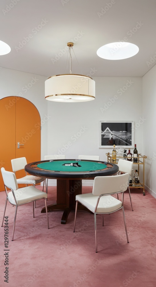 Fototapeta premium white vivid Poker Room design Scandinavian Muji decor