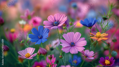 Lush garden filled with stunning flowers in a vibrant mix of colors, radiating natural charm.