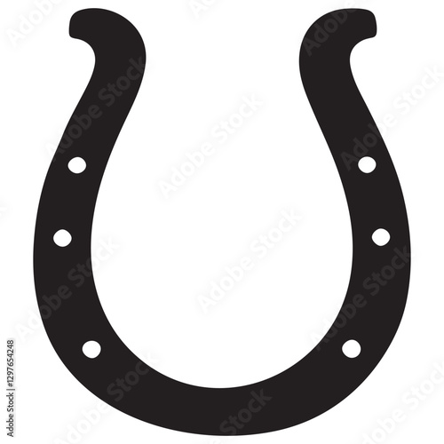 Detailed Horseshoe Graphic for Equestrian Events and Luck Concepts