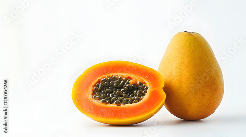 papaya, fruit, white backgournd photo