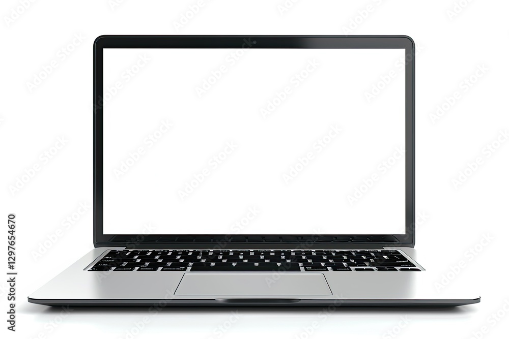 Top View Laptop Isolated Empty Screen on White Background for Making Mockup Top View Laptop Isolated Empty Screen on White Background for Making Mockup