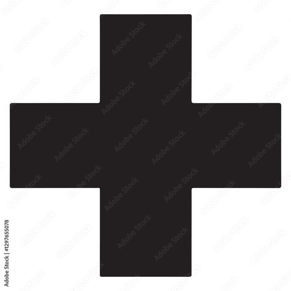 Black Plus Sign Vector Graphic Medical Cross Silhouette Illustration Black Plus Sign Vector Graphic Medical Cross Silhouette Illustration