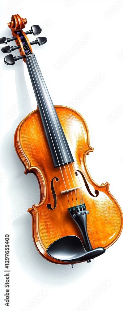 Fototapeta premium Musical performance violin display art studio image showcase bright environment close-up view music concept