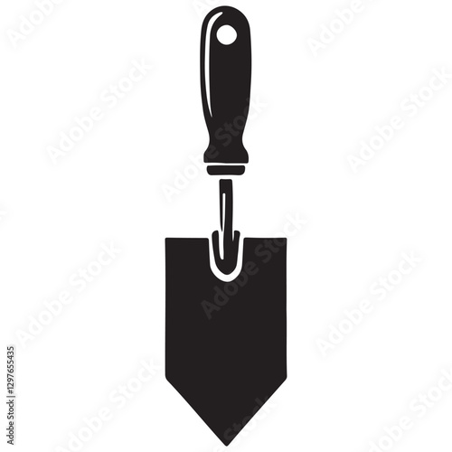 Gardening Trowel Hand Tool Silhouette Vector for Planting and Digging