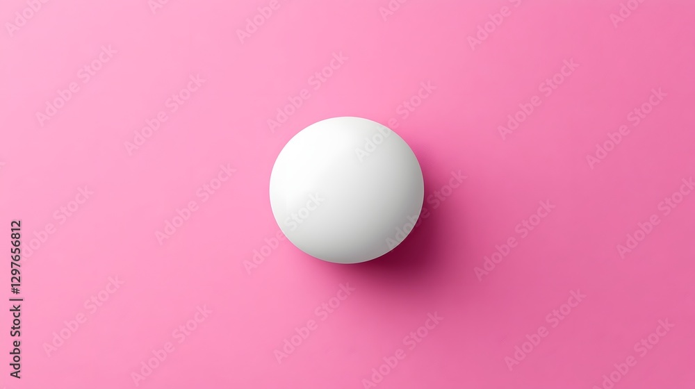 Minimalistic white sphere on pink background, emphasizing simplicity and modern design aesthetics Minimalistic white sphere on pink background, emphasizing simplicity and modern design aesthetics
