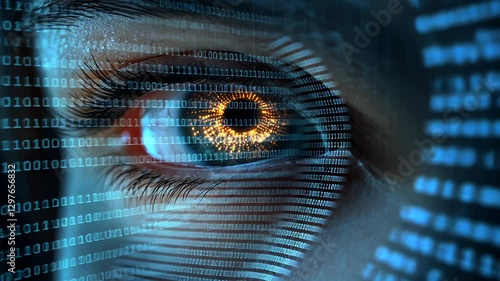 Human Eye Digital Overlay, Future Technology, Artificial Intelligence Vision