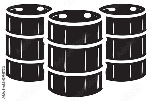 Three Stacked Oil Drums Representing Resource And Energy