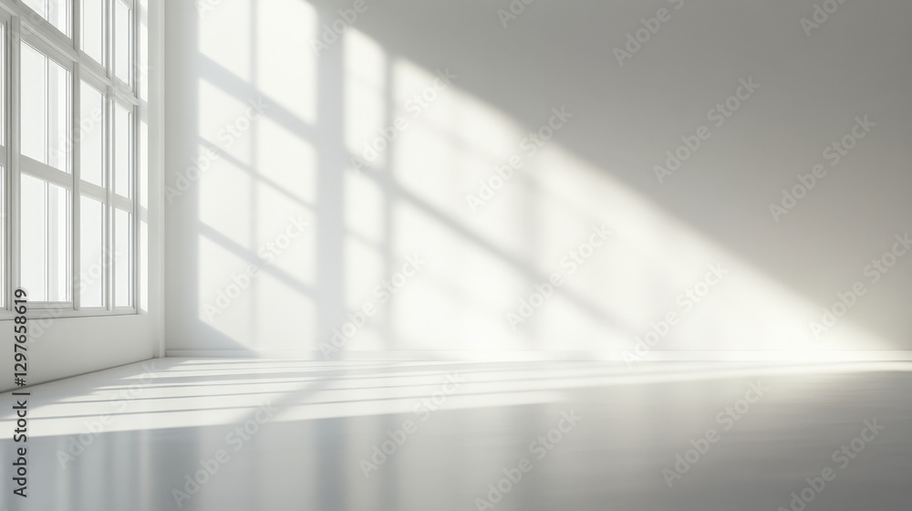 The shadow of sunlight shining on the gray wall The shadow of sunlight shining on the gray wall