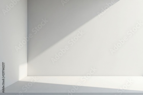 Wallpaper Mural Minimalist White Corner Room with Subtle Light and Shadow Effects for Clean Background Torontodigital.ca