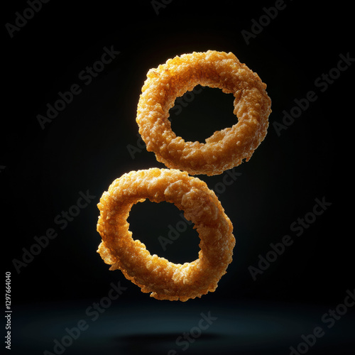 A close-up of cookies on a black background with decorative elements photo