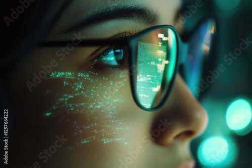 Wallpaper Mural A woman is looking at a computer screen with a green screen behind her Torontodigital.ca