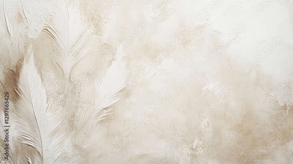 Obraz premium Elegant Beige and White Feather Texture Art