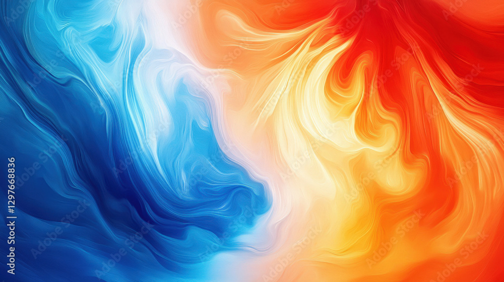 Obraz premium Blue and red ink vortex background