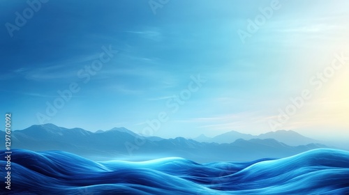 Calm waves ocean view digital illustration tranquil environment serene concept