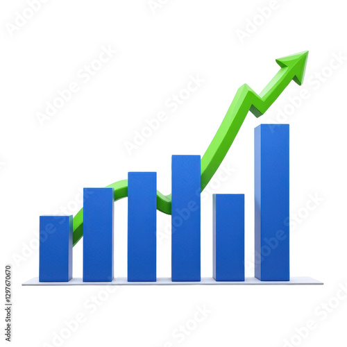 Rising Blue Bar Chart with Green Arrow, transparent background Free Download Rising Blue Bar Chart with Green Arrow, transparent background - GFXLoad